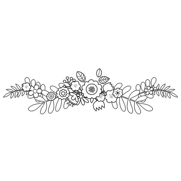 Tampon en bois 3 7 x 10 cm - Ornement floral