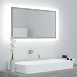 vidaXL Miroir à LED de salle de bain Gris béton 80x8 5x37 cm Acrylique
