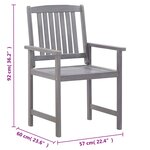 vidaXL Ensemble à manger d'extérieur 5 Pièces Gris Bois d'acacia solide