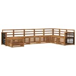 vidaXL Ensemble de canapés d'extérieur 6 Pièces Naturel