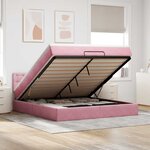 vidaXL Lit ottoman avec matelas et LED Rose 180x200 cm velours