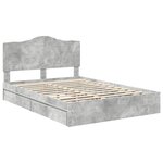 vidaXL Lit de Rangement Gris béton 140 x 190 cm Bois d'ingénierie