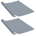 vidaXL Films autoadhésifs pour meubles 2 Pièces Gris 500x90 cm PVC