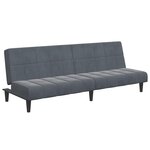 vidaXL Canapé-lit à 2 places avec repose-pied gris foncé velours