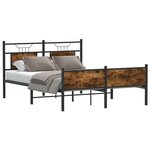 vidaXL Cadre de lit sans matelas chêne fumé 150x200 cm bois ingénierie