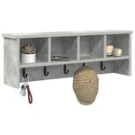 vidaXL Porte-manteau mural avec étagère Gris béton 75 x 16 x 26 cm