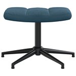 vidaXL Chaise de relaxation avec tabouret Bleu Velours