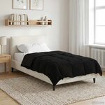 vidaXL Duvet d'été simple Matelassé Noir 140 x 220 cm Microfibre