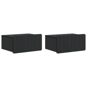 vidaXL Cabinet de chevet mural 2 Pièces Noir 49 x 34 5 x 24 cm