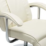 vidaXL Fauteuil TV Crème Similicuir