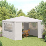 vidaXL Tente de réception avec parois latérales 4x4 m Blanc 90 g/m²