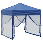 vidaXL Tente de réception pliable avec parois Bleu 2x2 m