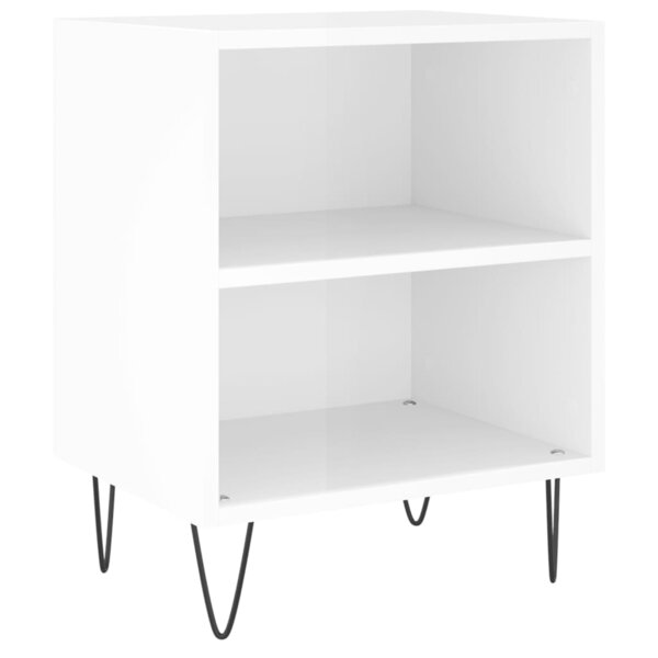 vidaXL Table de chevet blanc brillant 40x30x50 cm bois d’ingénierie