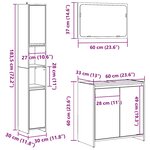 vidaXL Ensemble de meubles salle de bain 3 Pièces bois d'ingénierie