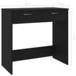 vidaXL Bureau Noir 80x40x75 cm Aggloméré