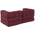 vidaXL Canapé modulaire 2 Pièces Marron 140 x 70 x 56 cm tissu