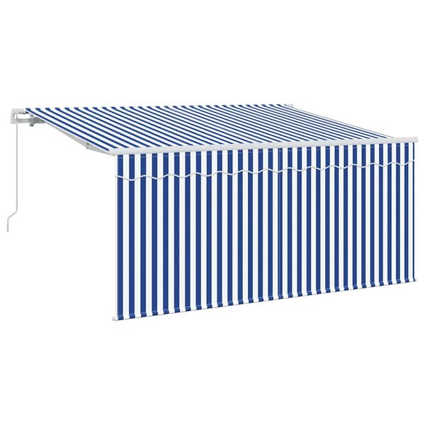 vidaXL Auvent Rétractable Bleu et Blanc 300 x 200 cm