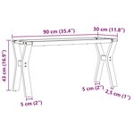 vidaXL Pieds de table basse cadre en Y 90x30x43 cm acier