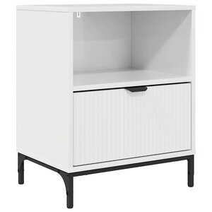 vidaXL Table de chevet avec tiroir Blanc brillant 49 x 36 x 61 cm