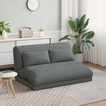 vidaXL Fauteuil de sol ajustable Gris foncé Tissu
