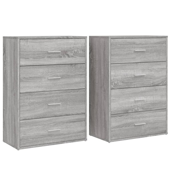 vidaXL Buffets 2 Pièces sonoma gris 60x31x84 cm bois d'ingénierie