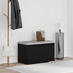 vidaXL banc avec tiroir Noir 80 x 40 x 45 cm Bois d'ingénierie