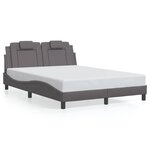 vidaXL Cadre de lit Viana avec LED sans matelas gris 140x200 cm