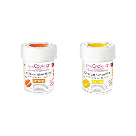 2 colorants alimentaires en poudre - orange-jaune