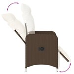 vidaXL Chaises inclinables de jardin lot de 2 et coussins marron rotin