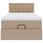 VidaXL Lit ottoman et matelas cappuccino 100x200cm similicuir