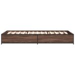 vidaXL Cadre de lit chêne marron 90x190 cm bois d'ingénierie et métal