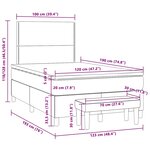 vidaXL Sommier à lattes de lit et matelas gris foncé 120x190cm velours