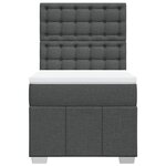 vidaXL Sommier à lattes de lit avec matelas Gris foncé 100x200cm Tissu