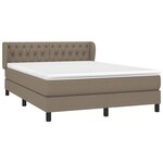 vidaXL Sommier à lattes de lit avec matelas Taupe 140x190 cm Tissu