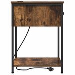 vidaXL Cabinet de chevet Chêne fumé 42 x 41 x 56 cm Bois d'ingénierie