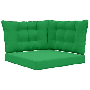 vidaXL Coussin de canapé d'extérieur 3 Pièces Vert Polyester