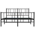 vidaXL Cadre de lit métal sans matelas avec pied de lit noir 135x190cm