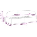 vidaXL Cadre de lit d'angle Rouge bordeaux 100 x 200 cm Velours
