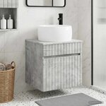 vidaXL Meuble de lavabo mural Gris béton 49 x 44 5 x 66 cm