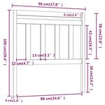 Vidaxl tête de lit marron miel 96x4x100 cm bois massif de pin