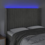 vidaXL Tête de lit à LED Gris clair 147x16x118/128 cm Velours