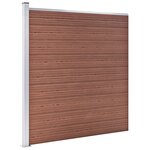 vidaXL Ensemble de clôture WPC 4 Carré + 1 Incliné 792 x 186 cm Marron
