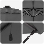 vidaXL Parasol Roma à Bras Déporté Anthracite et noir