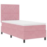 Lit Box Spring vidaXL avec Matelas Rose 90x200 cm Velours