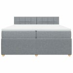 vidaXL Sommier à lattes de lit avec matelas Gris clair 200x200cm Tissu