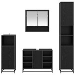 vidaXL Ensemble de mobilier de salle de bain 4 Pièces Chêne noir