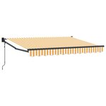 vidaXL Auvent rétractable Jaune et blanc 3 5 x 2 m Polyester et métal