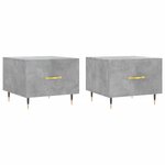vidaXL Tables basses 2 Pièces gris béton 50x50x40 cm bois d'ingénierie
