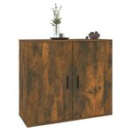 vidaXL Buffet Chêne fumé 80x33x70 cm Bois d'ingénierie