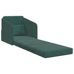 vidaXL Canapé Lit au Sol 2-en-1 Vert Foncé 65x80x83 cm Velours
